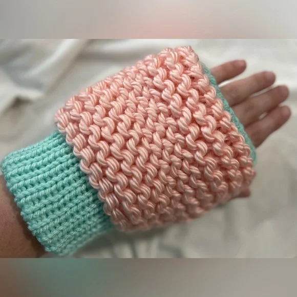 Handmade Hand Crafted Knit fingerless gloves S-XL hands Typing Gloves - Picture 4 of 5